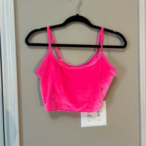 Hot Pink Velvet/Velour Crop Top